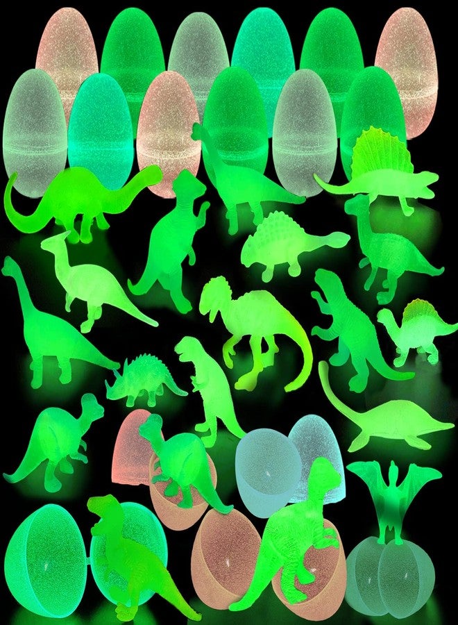 AMENON 36 Pack Easter Eggs Filled with Glow in The Dark Dinosaur Toys, Easter Basket Stuffers Essential for Toddlers Kids Glow Plastic Easters Eggs Dinosaur Surprise Easter Eggs Hunt Fillers Party Favors - Image 3